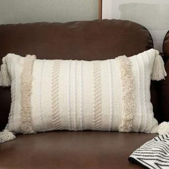 Boho Throw Pillow Cover Decorative Farmhouse Case Bohemian Cottage Decor 12x20 - Picture 8 of 15